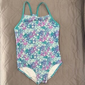 Speedo Kid's Teal and Purple Mermaid One Piece Swimsuit Girl's Size Med